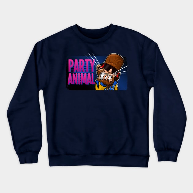 Party Animal Crewneck Sweatshirt by binarygod